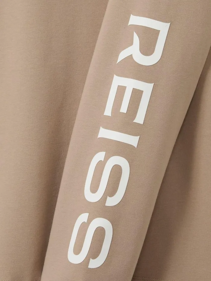 REISS Tops Women Cotton Blend Logo Top Neutral