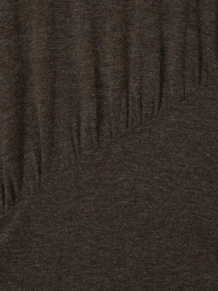 REISS Tops Women Marled Asymmetric Ruched Top Chocolate