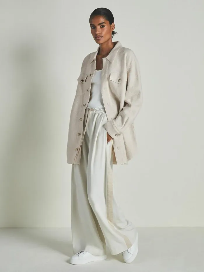 REISS Tops WomenMen Reiss Les 100 Ciels BoiledWool Boucl Overshirt Cream