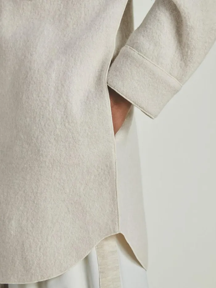 REISS Tops WomenMen Reiss Les 100 Ciels BoiledWool Boucl Overshirt Cream
