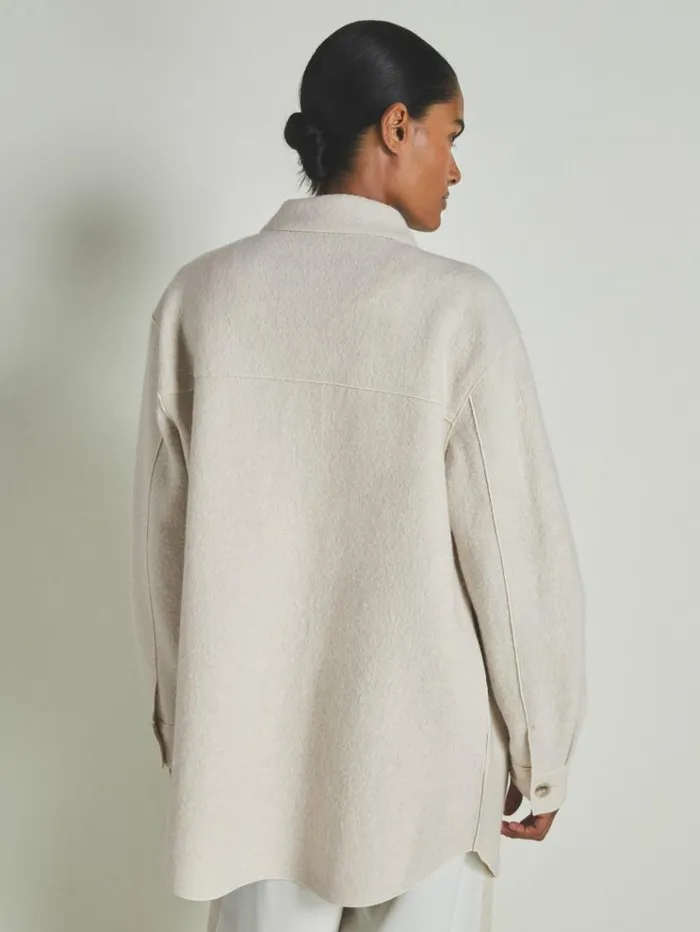 REISS Tops WomenMen Reiss Les 100 Ciels BoiledWool Boucl Overshirt Cream