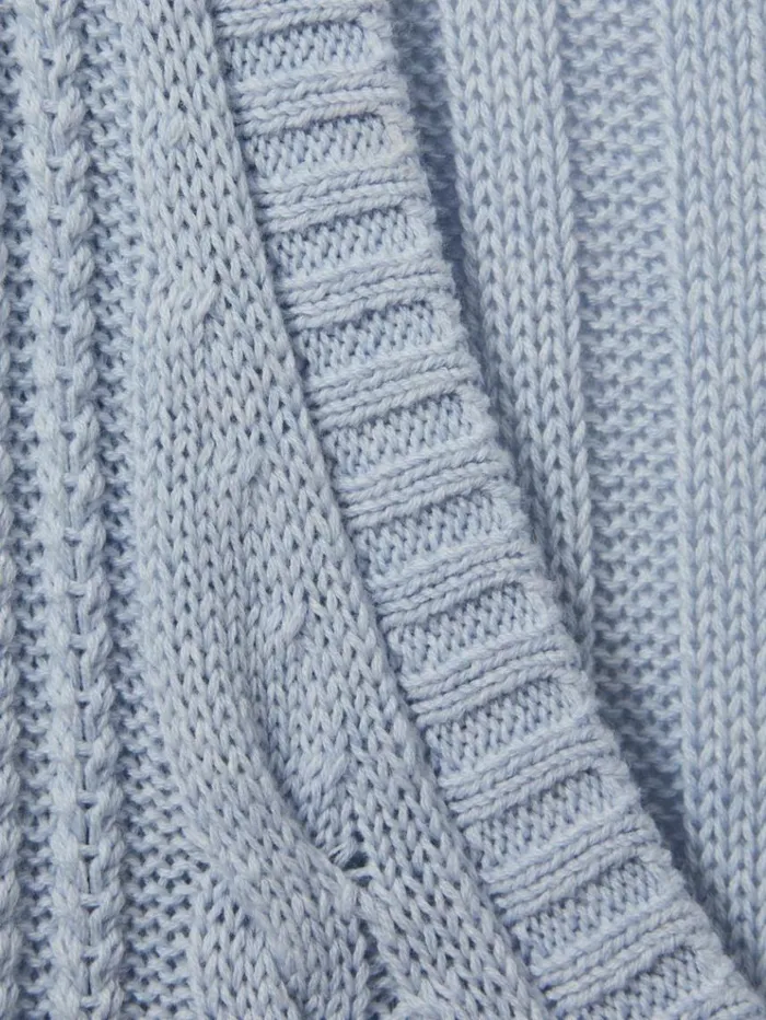 REISS Tops Women Paige Cable Knit Vest Soft Blue