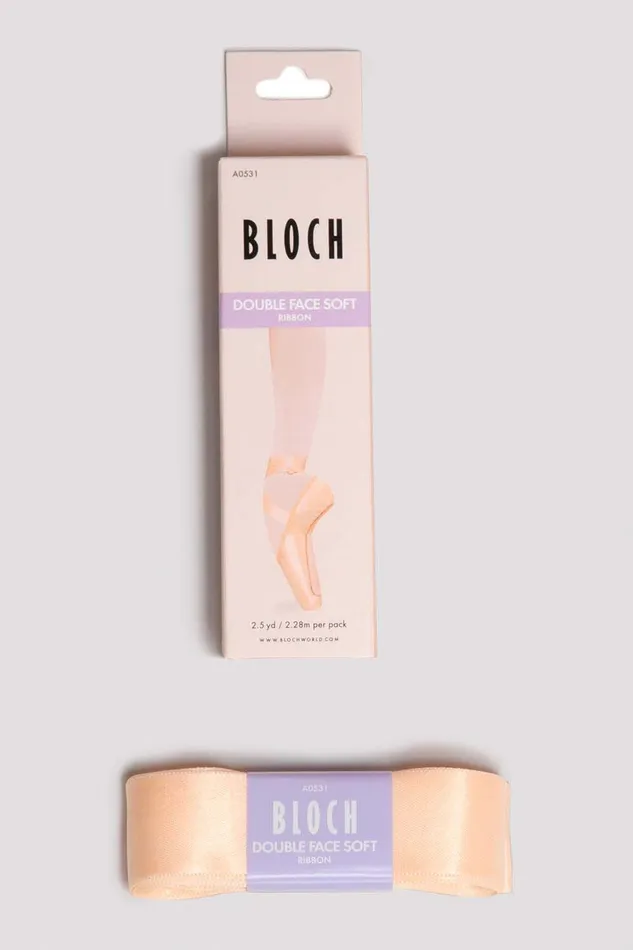 Ribbons and Elastics Accessories Bloch Double Face Soft Ribbon Pink Satin