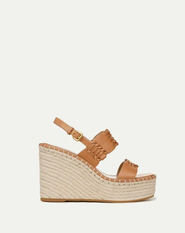 Riya Raffia Wedge Sandal Natural Women Veronica Beard Shoes
