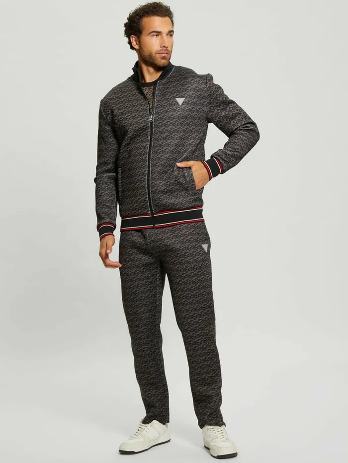 Rolph Signature Cube Jacket Macro G Cube Brown Combo Men Activewear GUESS
