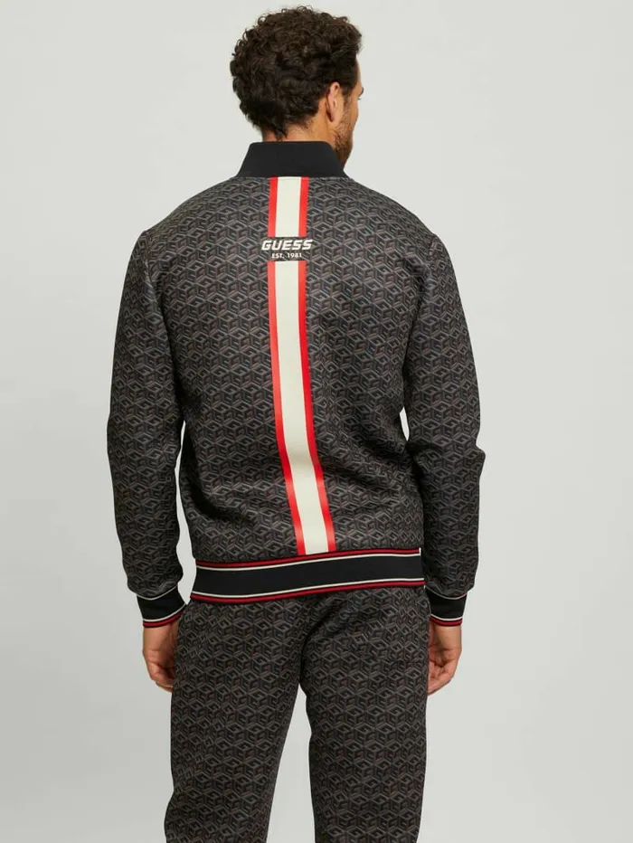 Rolph Signature Cube Jacket Macro G Cube Brown Combo Men Activewear GUESS Rolph Signature Cube Jacket Macro G Cube Brown Combo Men Activewear GUESS