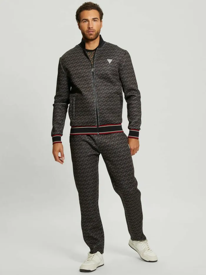 Rolph Signature Cube Jacket Macro G Cube Brown Combo Men Activewear GUESS Rolph Signature Cube Jacket Macro G Cube Brown Combo Men Activewear GUESS