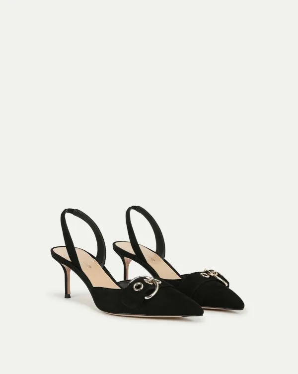 Roxy Suede Slingback Pump Black Women Veronica Beard Shoes Roxy Suede Slingback Pump Black Women Veronica Beard Shoes