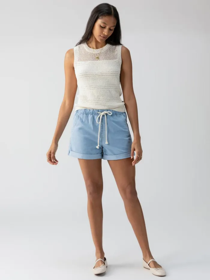 Sanctuary Clothing Denim Women Beachy Cuffed Standard Rise Short Pale Blue