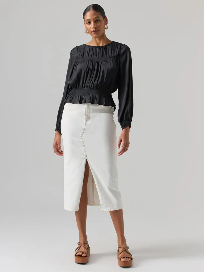 Sanctuary Clothing Denim Women Denim Midi Skirt Chalk Sanctuary Clothing Denim Women Denim Midi Skirt Chalk