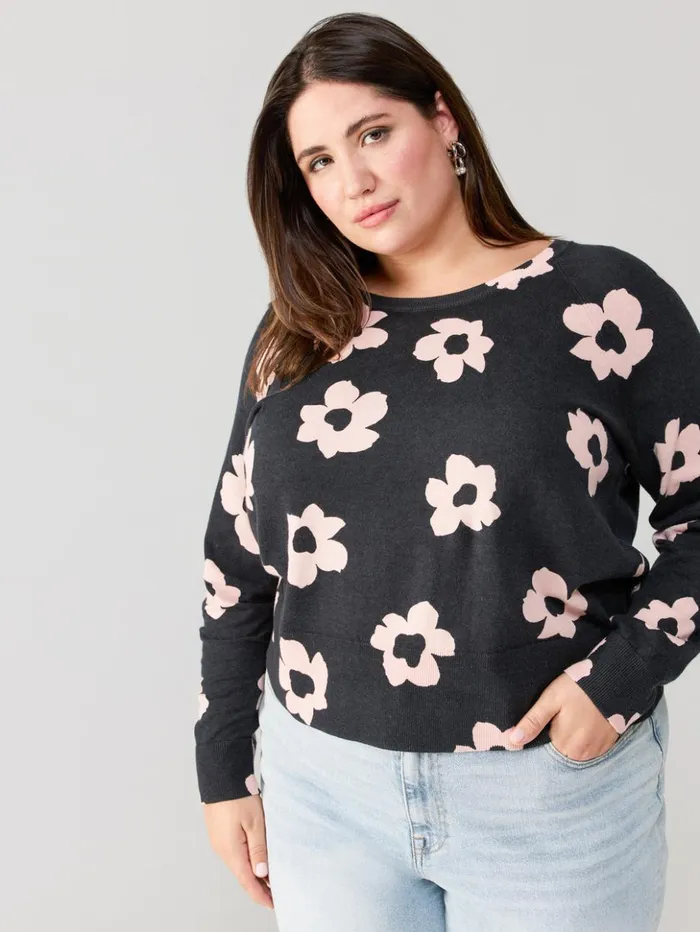 Sanctuary Clothing Inclusive Women All Day Long Sweater Rose Smoke Flower Pop Inclusive Collection Sanctuary Clothing Inclusive Women All Day Long Sweater Rose Smoke Flower Pop Inclusive Collection