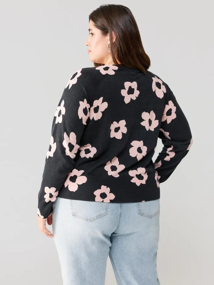 Sanctuary Clothing Inclusive Women All Day Long Sweater Rose Smoke Flower Pop Inclusive Collection