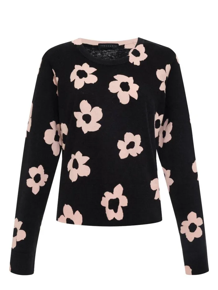 Sanctuary Clothing Inclusive Women All Day Long Sweater Rose Smoke Flower Pop Inclusive Collection