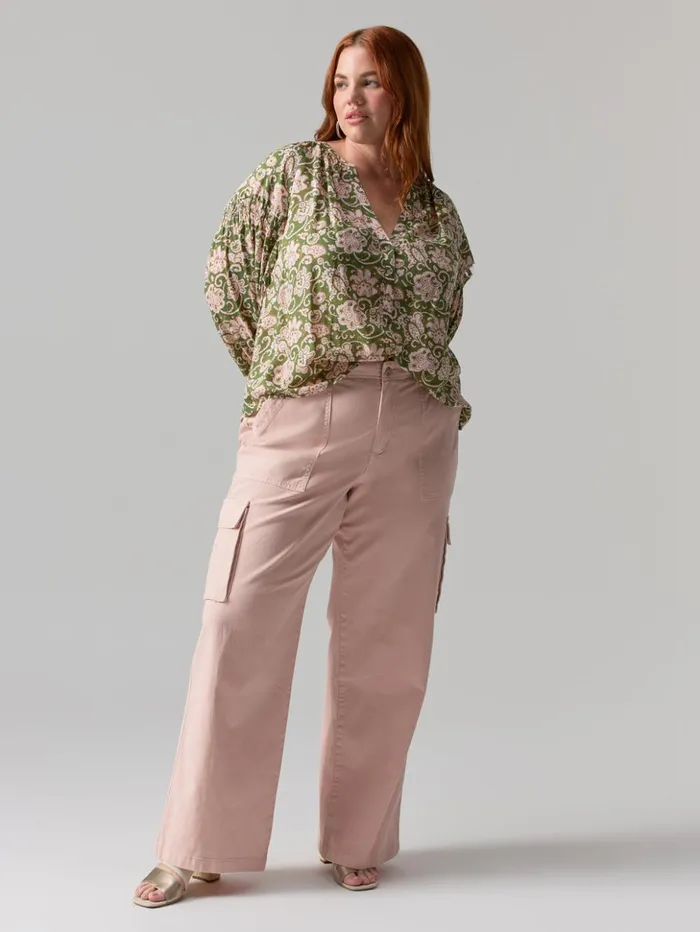 Sanctuary Clothing Inclusive Women Reissue Cargo Standard Rise Pant Rose Smoke Inclusive Collection