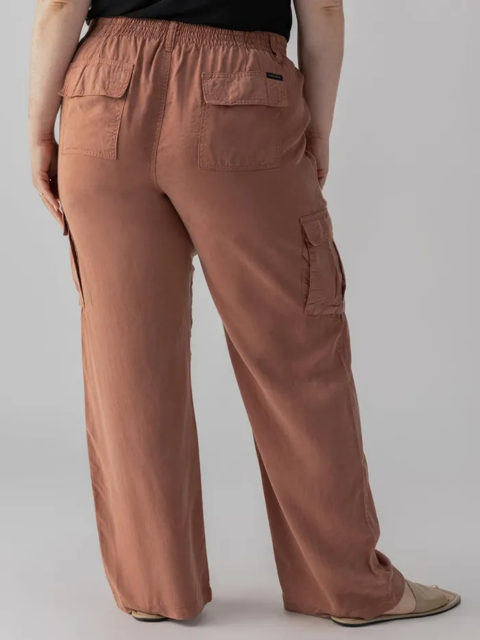 Sanctuary Clothing Inclusive Women Relaxed Reissue Cargo Standard Rise Pant Washed Clay Inclusive Collection