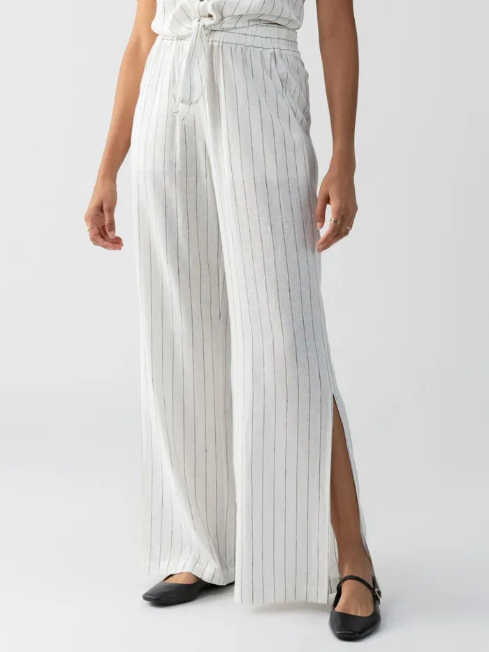 Sanctuary Clothing Pants Women Ocean Front PullOn Standard Rise Pant Biarritz Stripe
