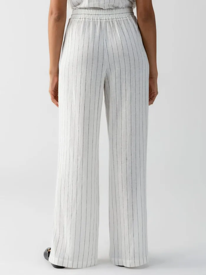 Sanctuary Clothing Pants Women Ocean Front PullOn Standard Rise Pant Biarritz Stripe