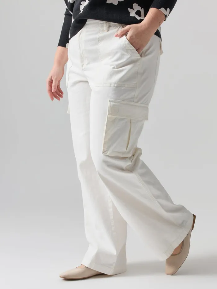Sanctuary Clothing Pants Women Reissue Cargo Standard Rise Pant Powdered Sugar Inclusive Collection