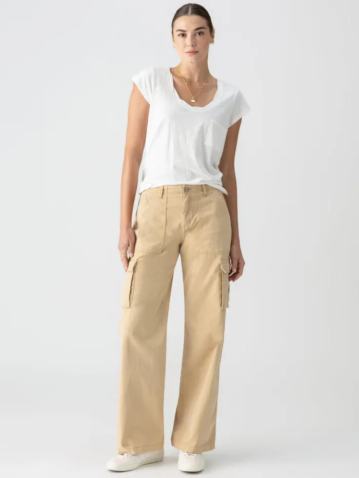 Sanctuary Clothing Pants Women Reissue Cargo Standard Rise Pant True Khaki