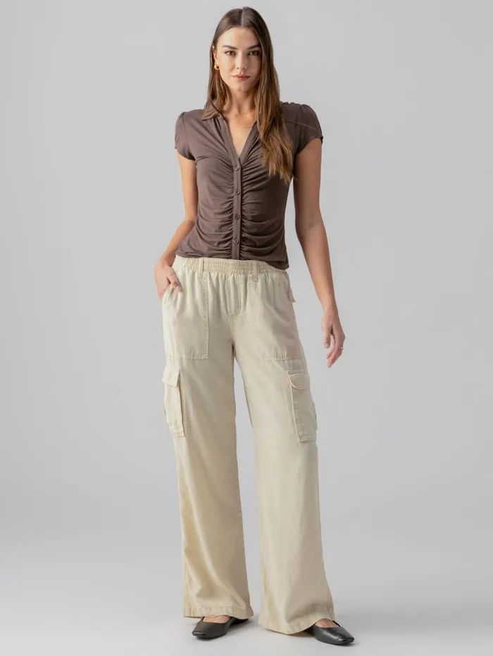 Sanctuary Clothing Pants Women Relaxed Reissue Cargo Standard Rise Pant Birch