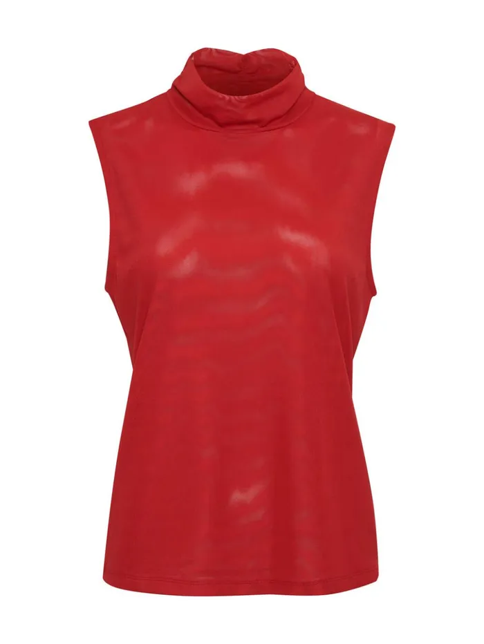 Sanctuary Clothing Sweaters and Cardis Women Shirred Neck Mesh Tank Cherry Red Inclusive Collection Sanctuary Clothing Sweaters and Cardis Women Shirred Neck Mesh Tank Cherry Red Inclusive Collection