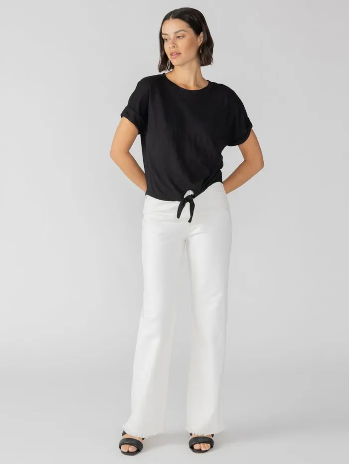 Sanctuary Clothing Tees and Tops Women All Day Tie Tee Black Sanctuary Clothing Tees and Tops Women All Day Tie Tee Black