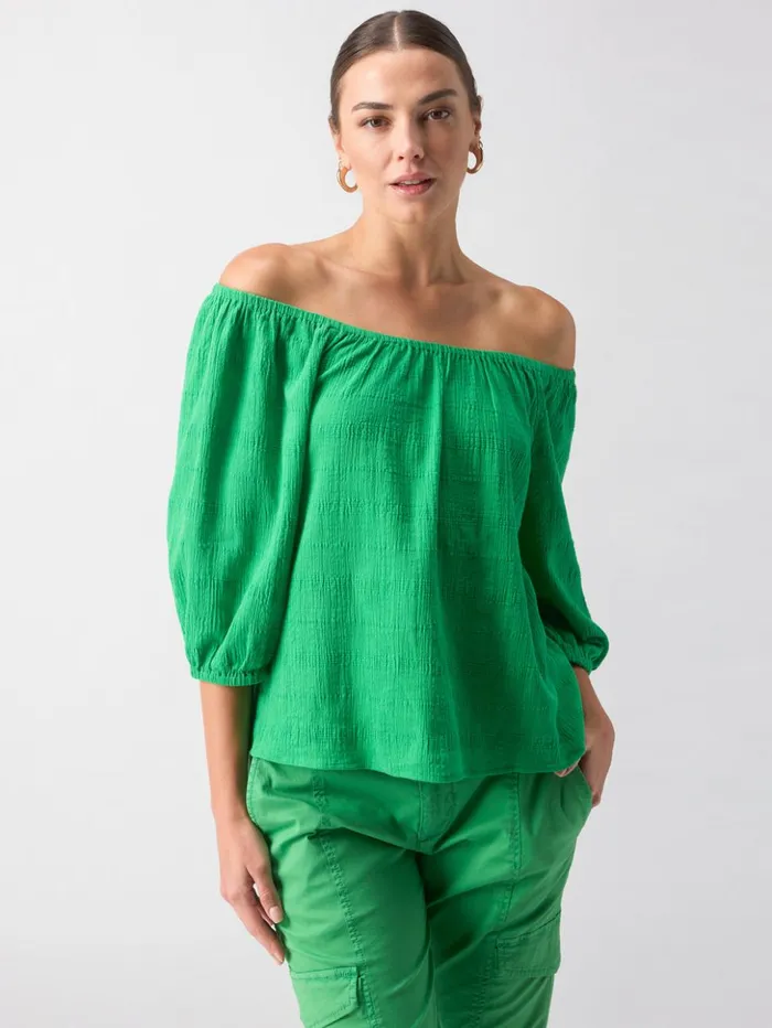 Sanctuary Clothing Tees and Tops Women Beach To Bar Blouse Green Goddess
