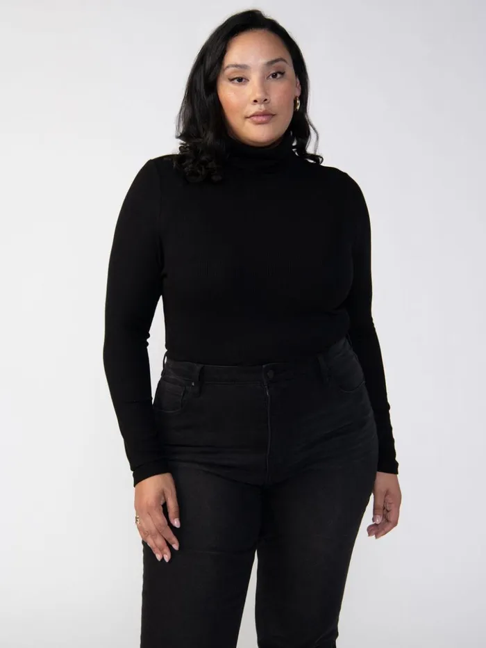Sanctuary Clothing Tees and Tops Women Essential Turtleneck Top Black Inclusive Collection Sanctuary Clothing Tees and Tops Women Essential Turtleneck Top Black Inclusive Collection