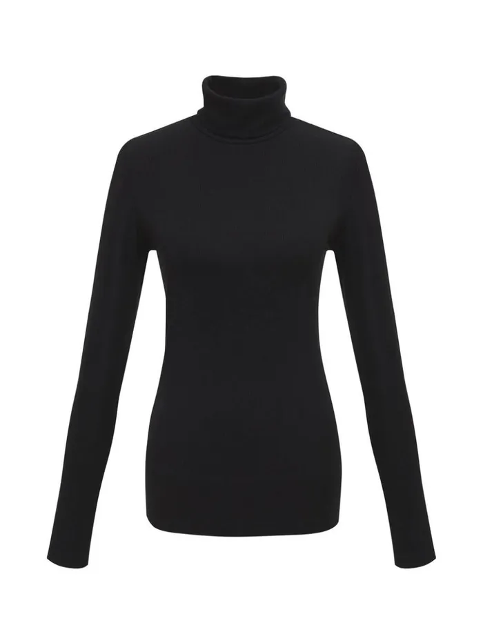 Sanctuary Clothing Tees and Tops Women Essential Turtleneck Top Black Inclusive Collection