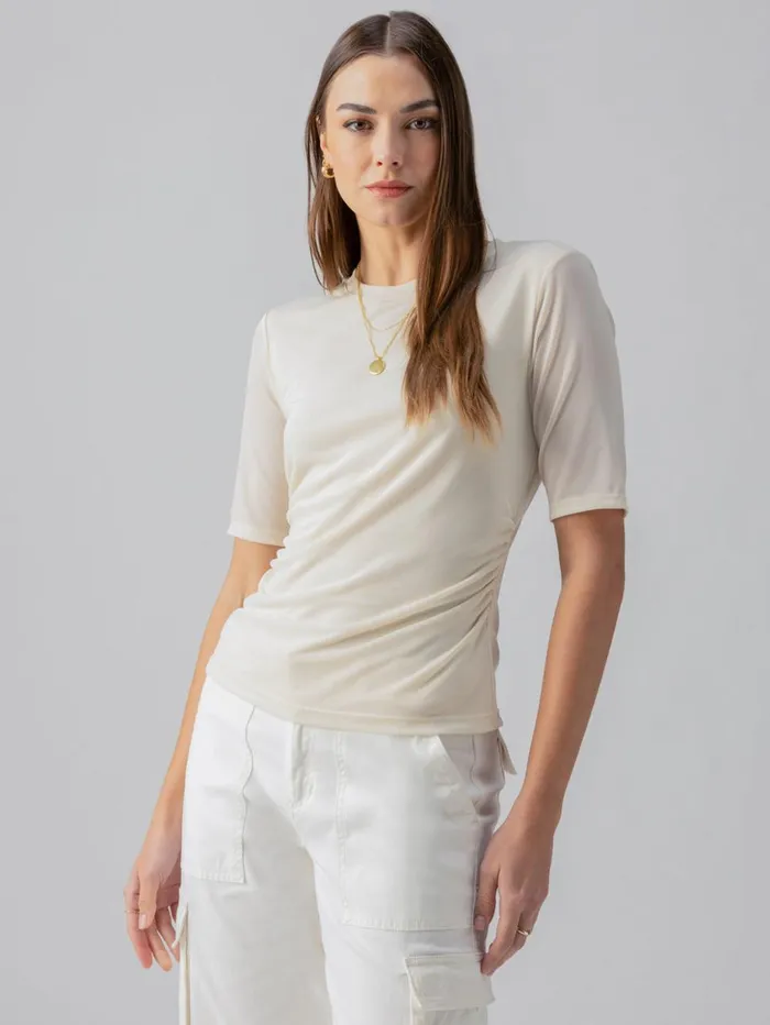 Sanctuary Clothing Tees and Tops Women Half Sleeve Perfect Mesh Tee Birch