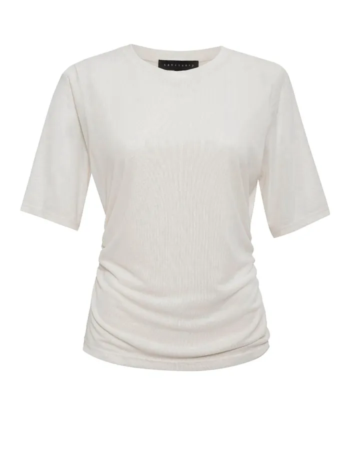 Sanctuary Clothing Tees and Tops Women Half Sleeve Perfect Mesh Tee Birch Sanctuary Clothing Tees and Tops Women Half Sleeve Perfect Mesh Tee Birch