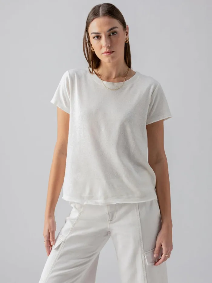 Sanctuary Clothing Tees and Tops Women Linen Perfect Tee White