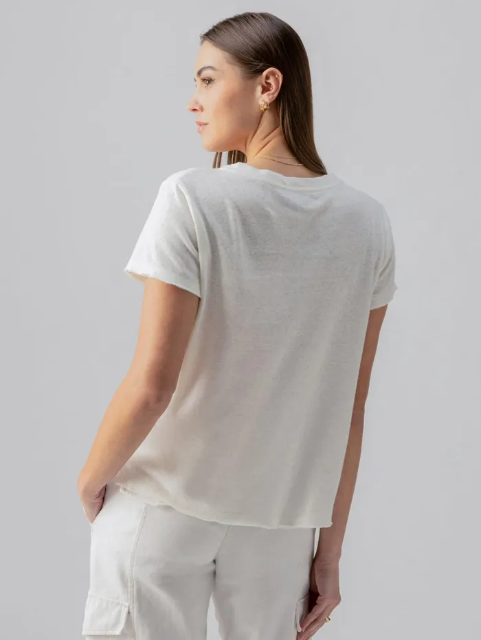 Sanctuary Clothing Tees and Tops Women Linen Perfect Tee White Sanctuary Clothing Tees and Tops Women Linen Perfect Tee White