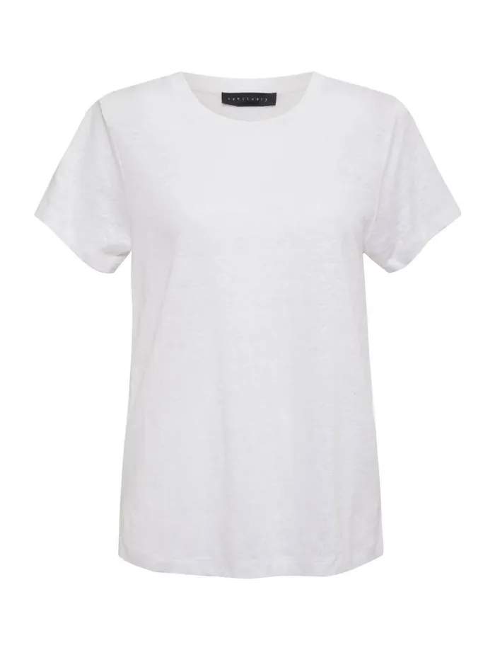 Sanctuary Clothing Tees and Tops Women Linen Perfect Tee White Sanctuary Clothing Tees and Tops Women Linen Perfect Tee White