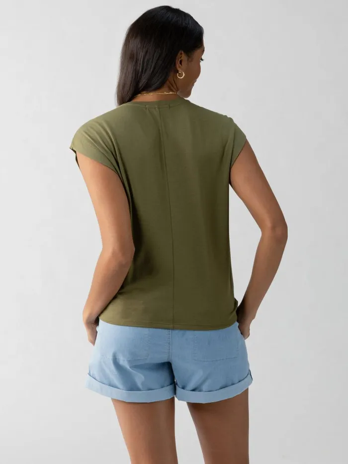 Sanctuary Clothing Tees and Tops Women New Era Tee Burnt Olive