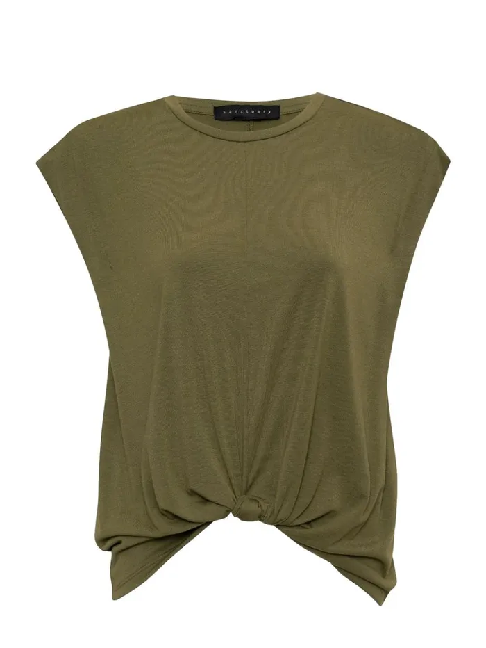 Sanctuary Clothing Tees and Tops Women New Era Tee Burnt Olive