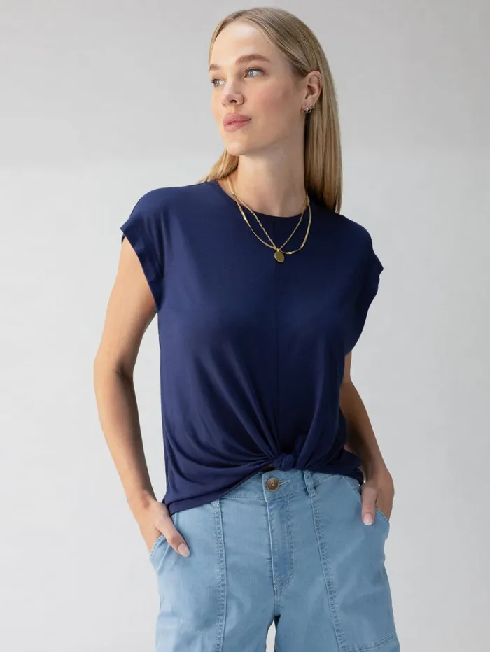 Sanctuary Clothing Tees and Tops Women New Era Tee Deep Sea