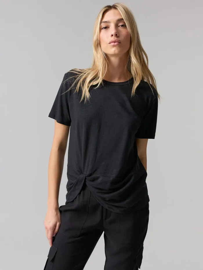 Sanctuary Clothing Tees and Tops Women Riptide Twist Tee Black