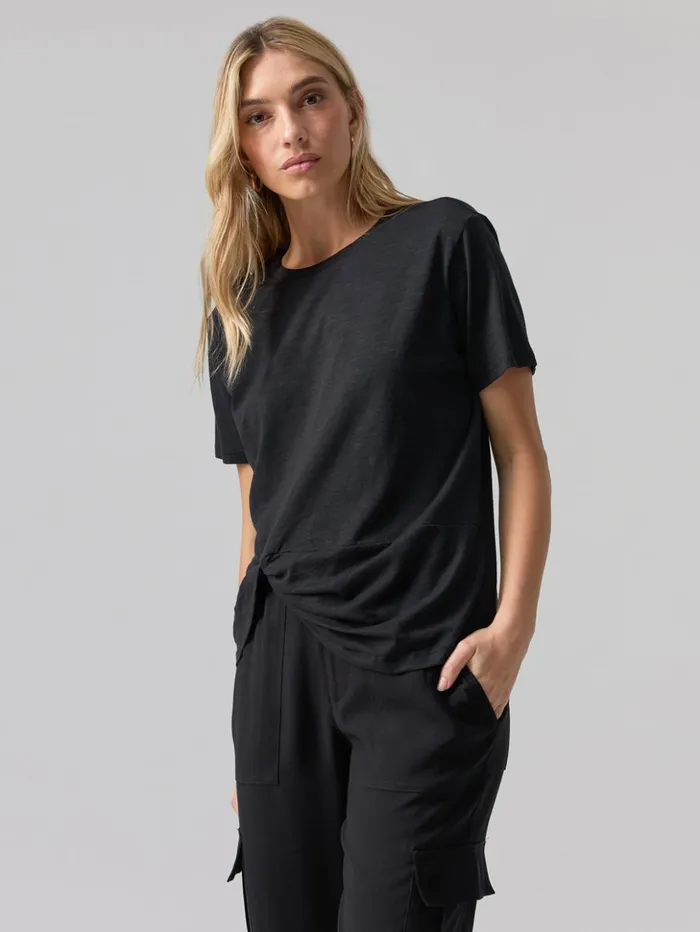 Sanctuary Clothing Tees and Tops Women Riptide Twist Tee Black