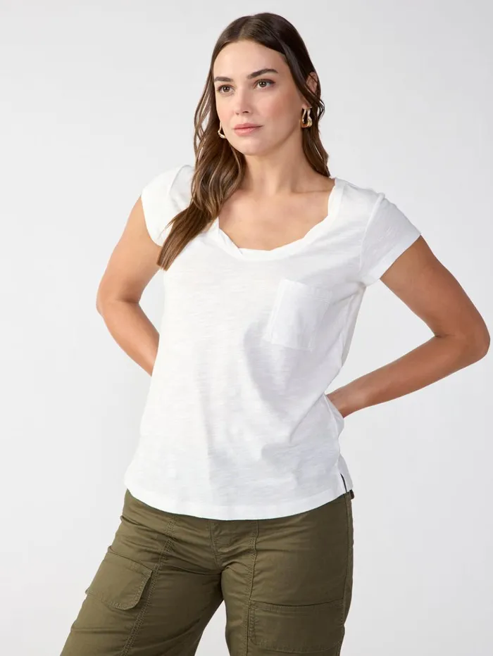 Sanctuary Clothing Tees and Tops Women Traveler Twist Tee White