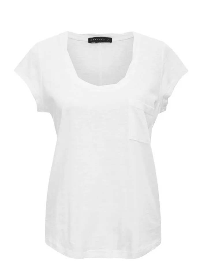 Sanctuary Clothing Tees and Tops Women Traveler Twist Tee White