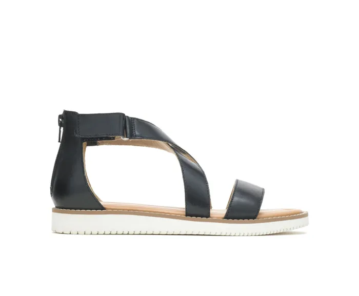 Sandals Briard X Back Zip Black Leather 8211 Hush Puppies Women