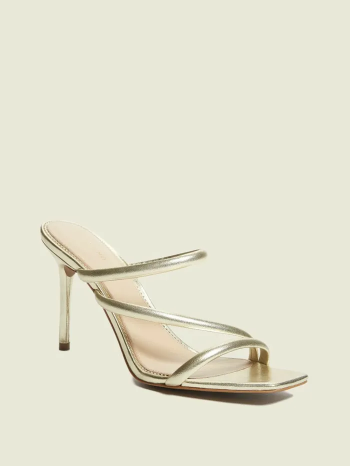 Sandals GUESS Women Dorila Leather Strappy Sandal Gld1 Gold