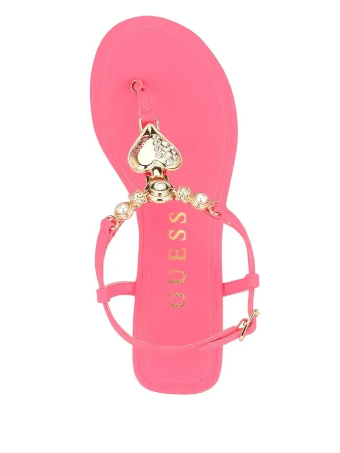 Sandals Women GUESS Jiarella TStrap Signature Sandal Medium Pink Sandals Women GUESS Jiarella TStrap Signature Sandal Medium Pink