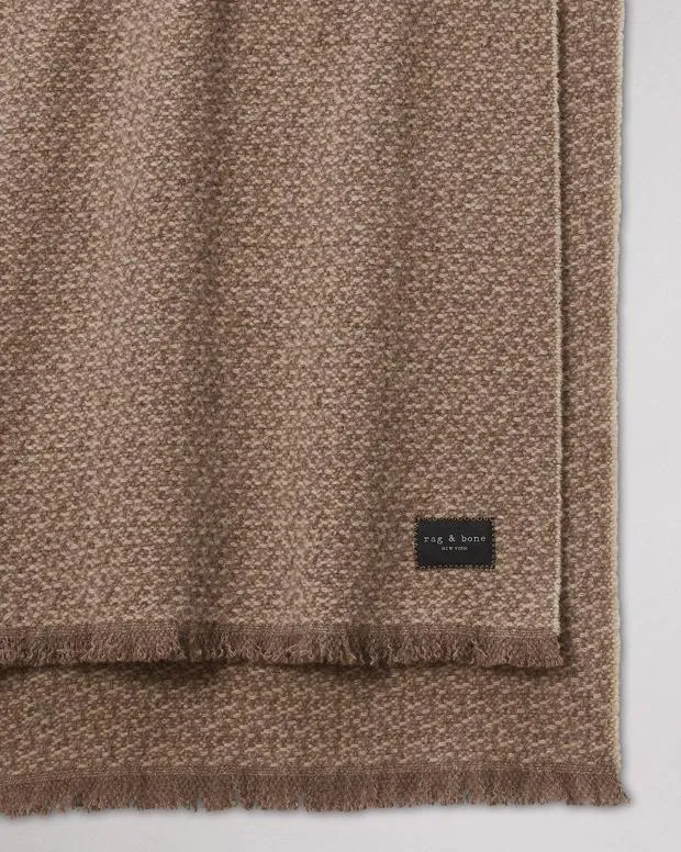 Scarves and Ponchos rag and bone Women Joni Wool Tweed Scarf Walnut Biscuit