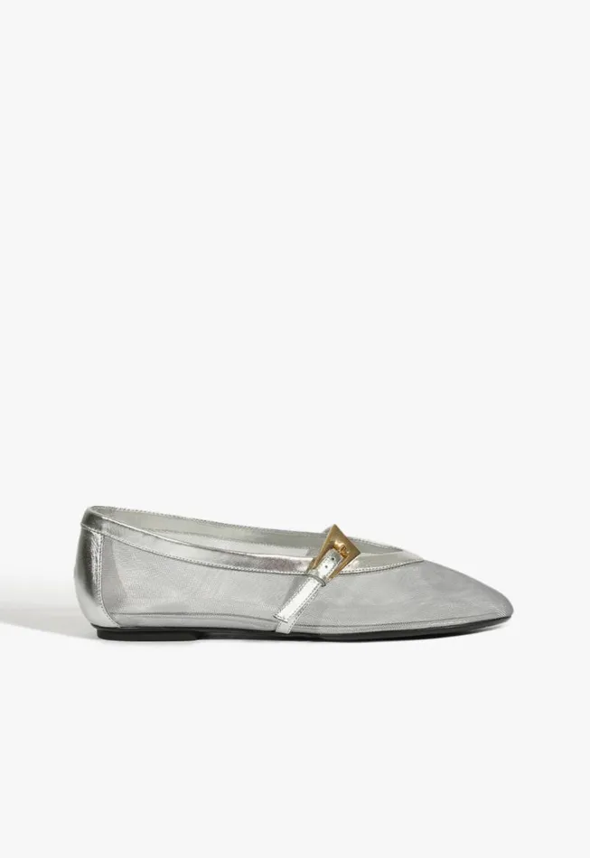 Schutz Shoes Ballerinas Sylvie Ballet Flat Silver 8211 Women