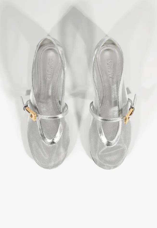 Schutz Shoes Ballerinas Sylvie Ballet Flat Silver 8211 Women