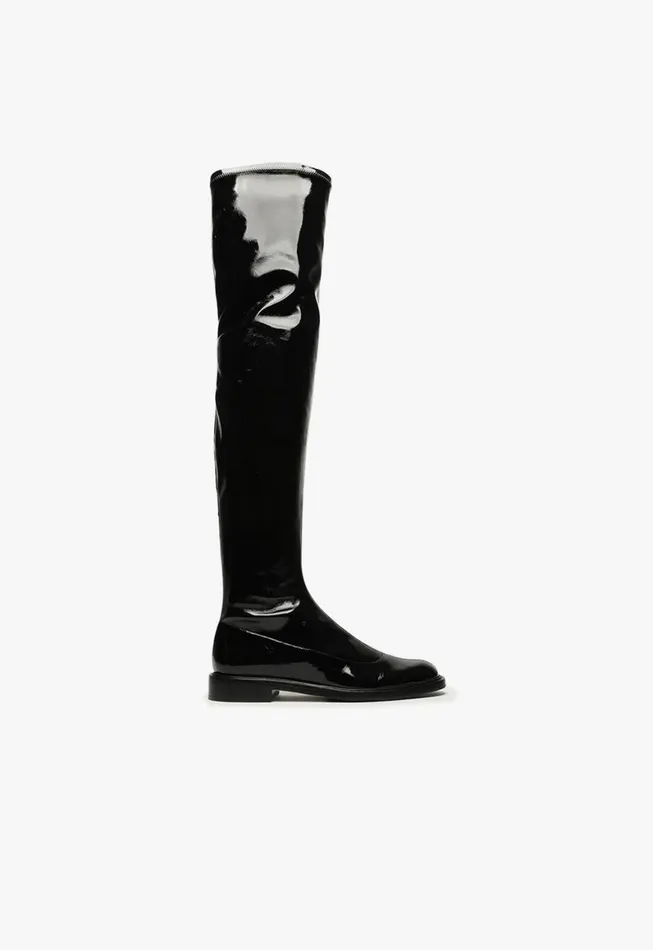 Schutz Shoes Boots Kaolin Over The Knee Patent Leather Boot Black 8211 Women