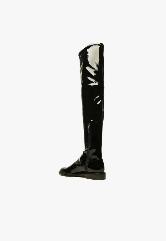 Schutz Shoes Boots Kaolin Over The Knee Patent Leather Boot Black 8211 Women