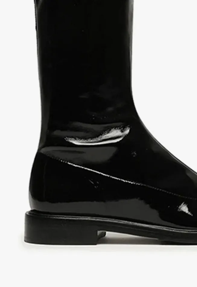 Schutz Shoes Boots Kaolin Over The Knee Patent Leather Boot Black 8211 Women